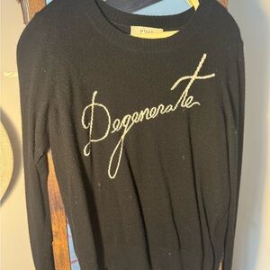 Milly Black Sweater with White Script